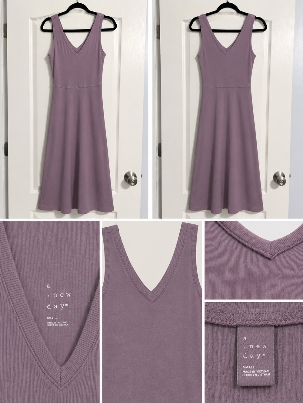 a new day Lavender V-Neck A-Line Knit Dress